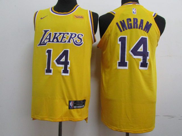 Men Los Angeles Lakers #14 Ingram Yellow Nike Game NBA Jerseys->los angeles lakers->NBA Jersey